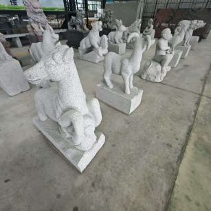 邯郸芝麻白雕刻 十二生肖 异形雕刻